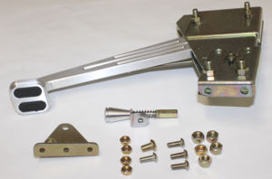 Emergency Brake (Billet Aluminum Foot Operated) With Rubber Insert In Pedal, Brushed Finish Photo Main
