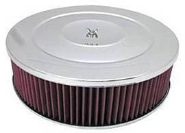 Air Cleaner, Chrome 14" X 4" Performance Style  -Washable Element and Recessed Base Photo Main
