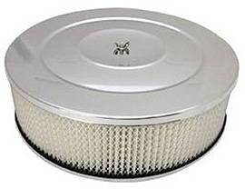 Air Cleaner, Chrome 14" X 4" Performance Style  -Paper Element and Hi-Lip Base Photo Main