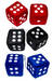  Parts -  Fuzzy Dice- Black, Red Or Blue 3"x3" Pair