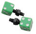  Parts -  Dice License Plate Fastener Green With White Dots