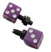  Parts -  Dice License Plate Fastener Purple With White Dots