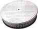 Parts -  Air Cleaner, Polished Aluminum 14" X 3" Round -Ball Milled, Paper Element and Recessed Base