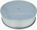  Parts -  Air Cleaner, Polished Aluminum 14" X 4" Round  -Plain, Paper Element and Flat Base