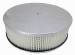  Parts -  Air Cleaner, Polished Aluminum 14" X 4" Round -Plain, Paper Element and Off-Set Base 