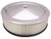  Parts -  Air Cleaner, Stainless Steel 14" X 4" Muscle Car Style  -Paper Element and Recessed Base