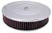  Parts -  Air Cleaner, Chrome 14" X 3" Performance Style  -Washable Element and Hi-Lip Base