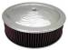  Parts -  Air Cleaner, Chrome 14" X 4" With "Flames" -Washable Element and Dominator Base
