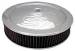  Parts -  Air Cleaner, Chrome 14" X 3" With "Flames" -Washable Element and Recessed Base