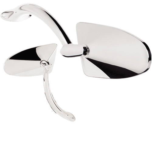 4 Swan Neck Side View Mirrors Pair Stainless Steel Chrome Chevy Ford Hot Rod