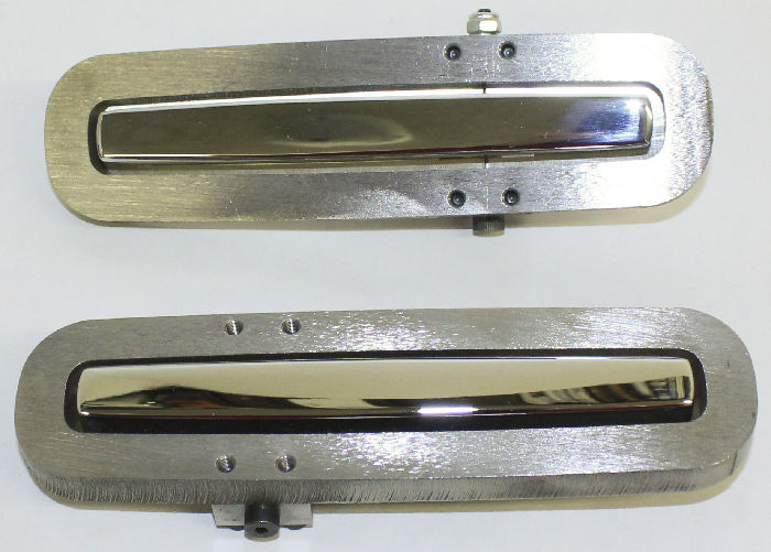 Door Handle Set Exterior Bar Style in Chromed Metal KINDIG IT DESIGN