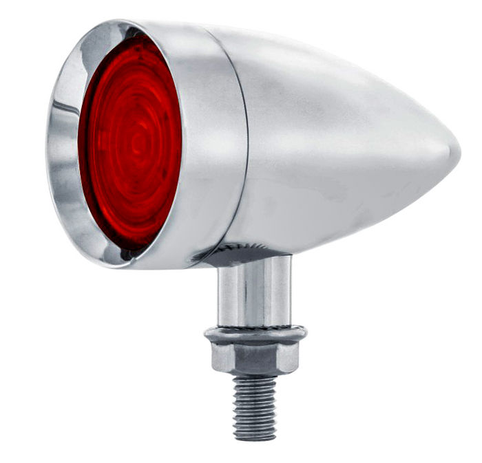 Universal Motorcycle LED Turn Signals Brake Lights RED LENS Hot Rod Rat Rod