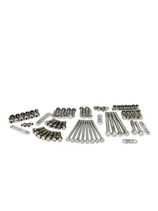 Engine Bolt Kit - Chevy Lt1 Small Block With Headers And Aluminum Valve Covers - Hex Bolts, Polished Stainless With Bowtie Photo Main