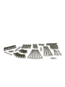 Chevrolet Engine Bolt Kit - Chevy Lt1 Small Block With Headers And Aluminum Valve Covers - Hex Bolts, Polished Stainless With Bowtie Photo Main
