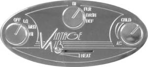 Vintage Air Control Panel - Gen-Ii Streamline, 3 Knob Fingertip Control, Horizontal Mount Photo Main