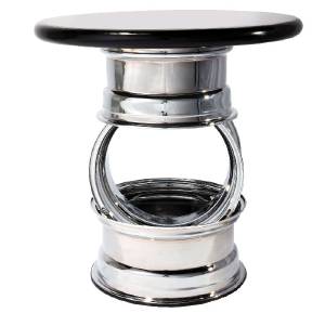 Bar Stool Table - Custom Wheel, Low Boy Base With Black Top. 29" High Photo Main