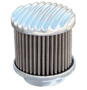 Air Cleaner, Finned Aluminum, Tall (3.25" Tall). Choose Carb Neck Size & Finish (Polished Or Unpolished) Photo Main