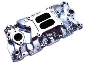 Chevrolet Intake Manifold -Polished Cyclone+Plus, Chevy Small Block (Non Egr) Photo Main