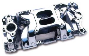 Chevrolet Intake Manifold -Polished Crosswind, Chevy Small Block (Non Egr) Photo Main