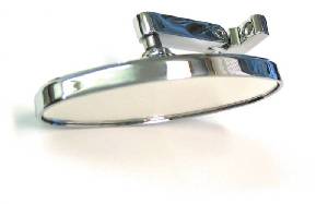 Rear View Mirror, Chrome 5" Oval. Screw On Style Photo Main