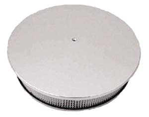 Air Cleaner, Polished Aluminum 14" X 3" Round  -Plain, Paper Element and Recessed Base Photo Main