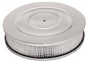 Air Cleaner, Chrome 14" X 3" Performance Style - Paper Element & Off-Set Base Photo Main
