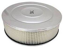 Air Cleaner, Chrome 14" X 4" Performance Style -Paper Element and Recessed Base Photo Main