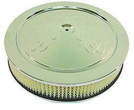 Air Cleaner, Chrome 14" X 3" With "Flames" -Paper Element and Hi-Lip Base Photo Main