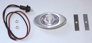 Interior Light, Universal With Satin Finish Billet Bezel. Clear Lens Photo Main