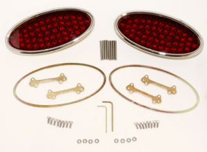 Tail Light, LED Lokar, Billet Oval-Standard, Low Profile 3" X 6-1/2" 12 Volt Photo Main