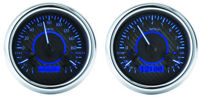 Chevrolet Truck Dakota Digital - Vhx System With Chrome Bezel Carbon Fiber Style Face - Blue Backlight Photo Main