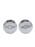 Chevrolet Parts -  Bed Caps - Aluminum With Bowtie. Plugs Bedside Hole (Polished Aluminum). 1-1/4" I.d.