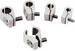  Parts -  Line Clamps -1/4" Single -Billet -4 pack