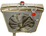  Parts -  Car Radiator (aluminum) Ford / Mercury V8, Large Dual Core With 2600 Cfm 16 Inch Fan