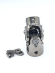  Parts -  Steering Shaft U-Joint -Polished Billet 1'' -48 Spline X 3/4" DD Shaft (Flaming River)