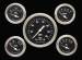  Parts -  Instrument Gauges - (5 Gauge Set) - Hot Rod Series With Flat Lens (Black Face) 12v