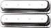 Chevrolet Parts -  Chevrolet Valve Cover Polished Alum Small Block Chevy Center Bolt Short - Plain With O Hole and Unbaffled (Grommets and Bolts)
