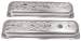 Chevrolet Parts -  Chevrolet Valve Cover Polished Alum Small Block Chevy Center Bolt Short - Flame With Hole and Baffled (Grommets and Bolts)