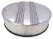 Parts -  Air Cleaner, Polished Aluminum 14" X 4" Round -Finned, Paper Element and Recessed Base