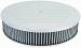  Parts -  Air Cleaner, Polished Aluminum 14" X 3" Round -Ball Milled, Washable Element and Flat Base