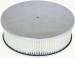  Parts -  Air Cleaner, Polished Aluminum 14" X 4" Round -Flame, Paper Element and Flat Base