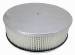  Parts -  Air Cleaner, Polished Aluminum 14" X 4" Round -Plain, Paper Element and Hi-Lip Base