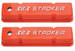 Chevrolet Parts -  Valve Covers - Chevy Sb, Tall With '383 Stroker' Logo, Orange Aluminum