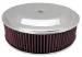  Parts -  Air Cleaner, Chrome 14" X 4" Race Car Style -Washable Element and Flat Base