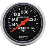  Parts -  Instrument Gauges - Auto Meter Sport Comp Series 2-1/16" Temp Gauge. Mechanical 120-240 Deg., Full Sweep (12 Ft. Tubing)