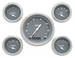  Parts -  Instrument Gauges - (5 Gauge Set) - Silver-Grey Series With Flat Lens 12v