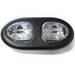  Parts -  Interior Light -Oval, Double Dome, Universal With Black Bezel and Clear Lens