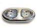  Parts -  Interior Light -Oval, Double Dome, Universal With Polished Bezel and Clear Lens