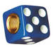  Parts -  Dice Valve Stem Caps- Blue With White Dots