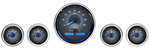 Chevrolet Parts -  Chevrolet Dakota Digital - VHX Universal 5 Round Gauge System With Chrome Bezel Carbon Fiber Style Face - Blue Backlight